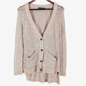 Rag & Bone Open Knit Cardigan Pink Size S Soft Grunge Boho Layering